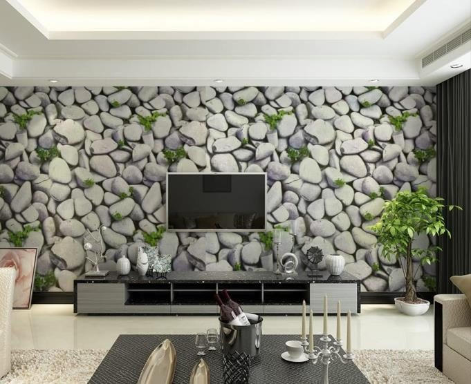 Wall solutions - decorative wallpaper feature wall